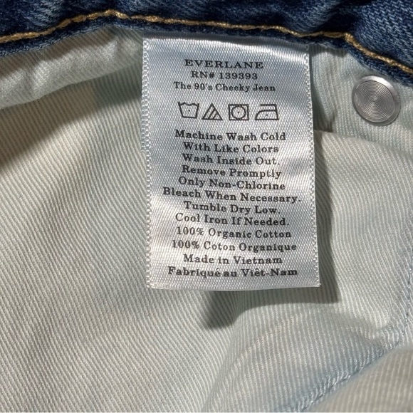 🌻 EVERLANE 27 CROP Women’s THE 90s CHEEKY MOM Jeans Denim Ankle Medium Blue - Picture 9 of 11